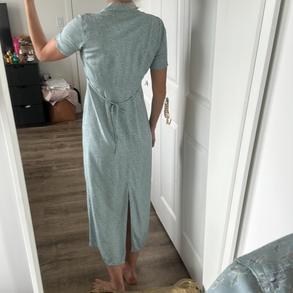 Vintage 90s Liz Claiborne floral print button front midi dress size 2 - Picture 2 of 7